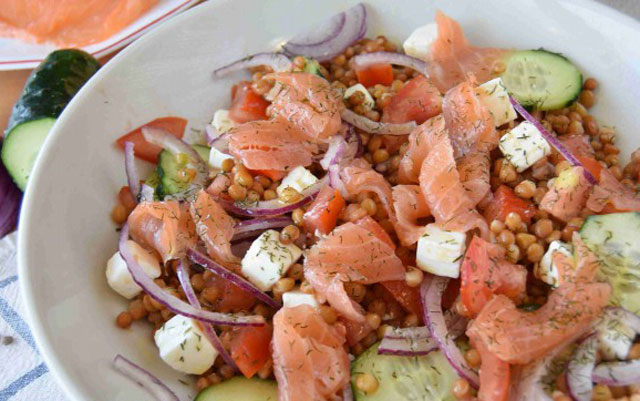 Salade de Lentilles et de Saumon WW