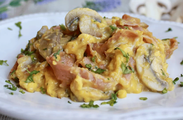 Oeufs Brouillés au Jambon Champignons WW