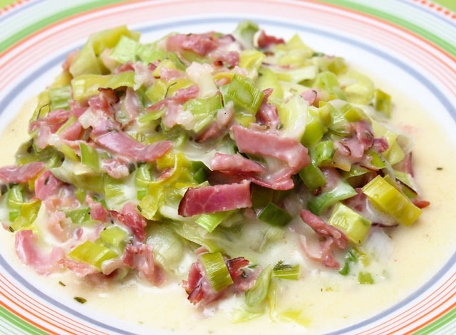 Fondu de Poireau et Jambon