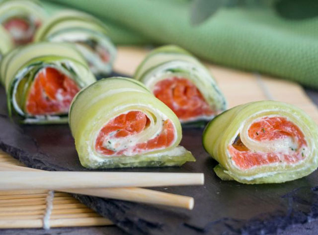 Sushis de Concombre au Saumon