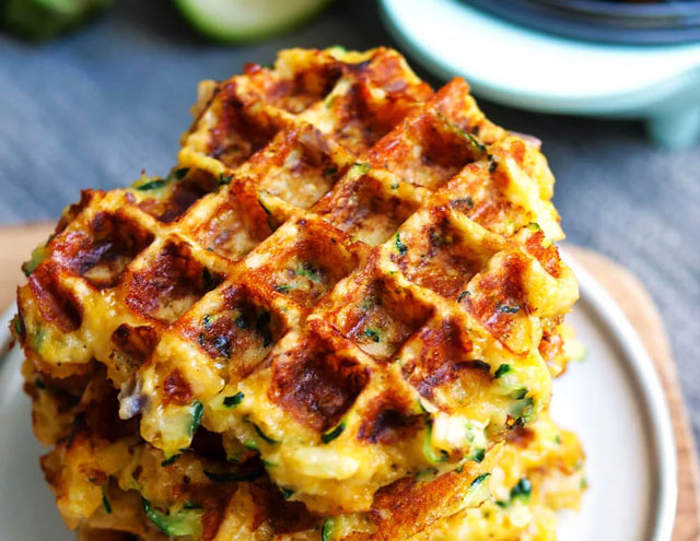 Gaufre de Courgettes et Cheddar