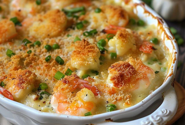 Gratin de Poireaux aux Crevettes