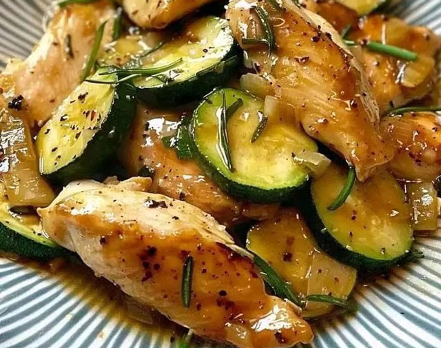 Sauté de Poulet Courgette à la Sauce Soja WW