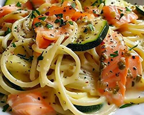 Spaghetti au Saumon et Courgettes WW