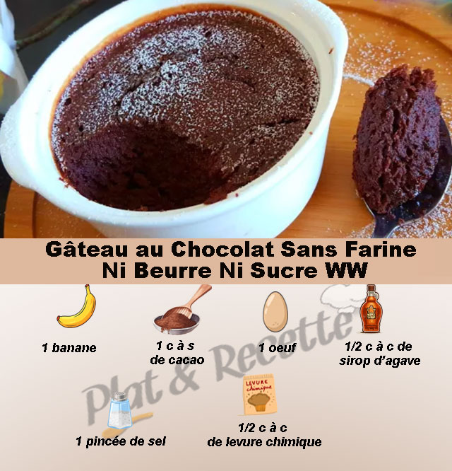 Gâteau au Chocolat Sans Farine Ni Beurre Ni Sucre WW