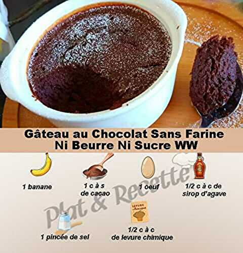 Gâteau au Chocolat Sans Farine Ni Beurre Ni Sucre WW