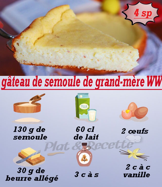 Gâteau de Semoule Façon Grand-Mère WW