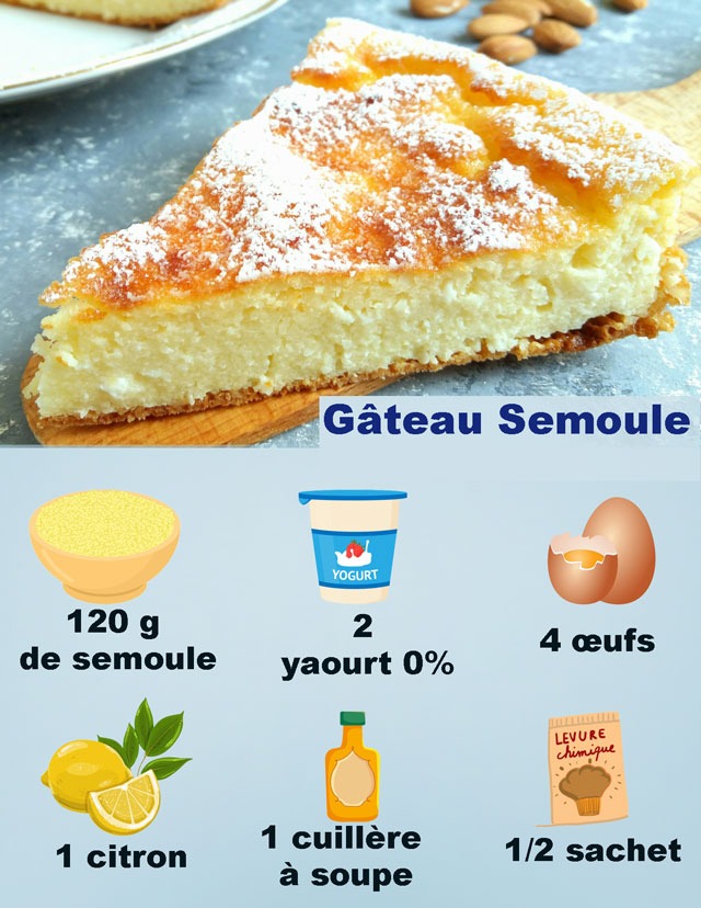 Gâteau Semoule Parfumé au Citron