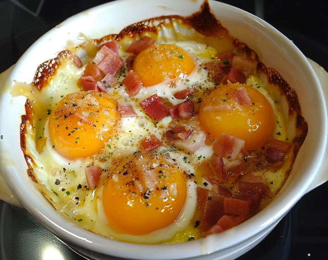 Œufs Cocotte au Jambon et Chèvre WW