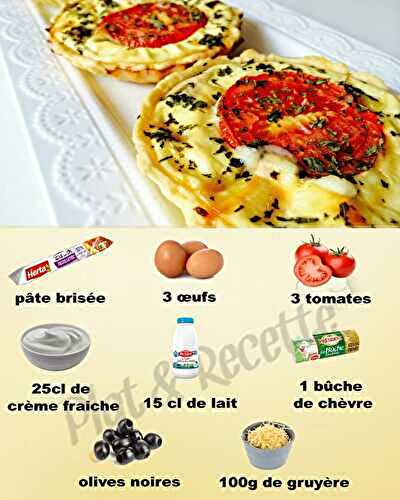 Tartelettes Chèvre Tomates et Olives Noires