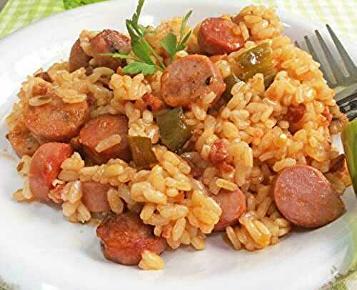 One Pot Riz Saucisse Poivron et Tomates