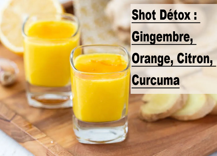 Shot Détox : Gingembre, Orange, Citron, Curcuma