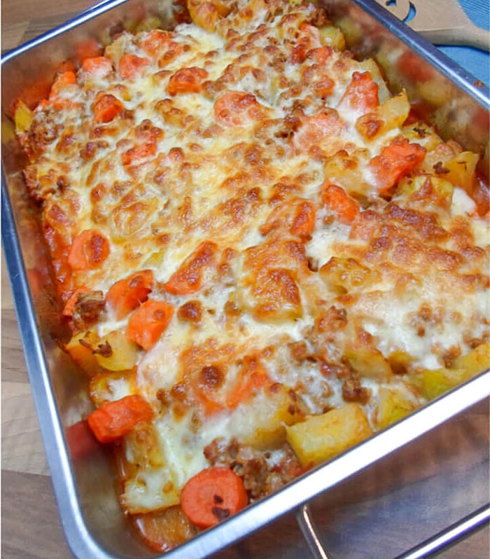 Gratin Légumes Viande Hachée et Gouda