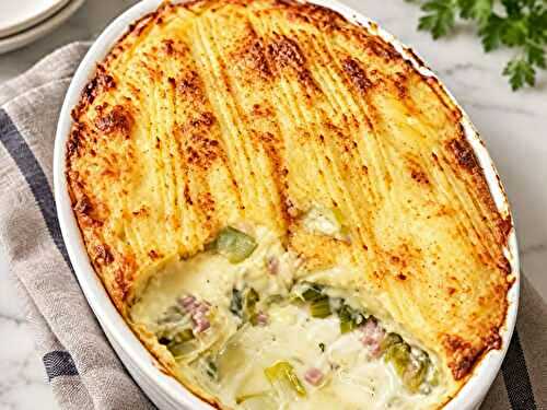 Parmentier Léger de Poireaux au Jambon