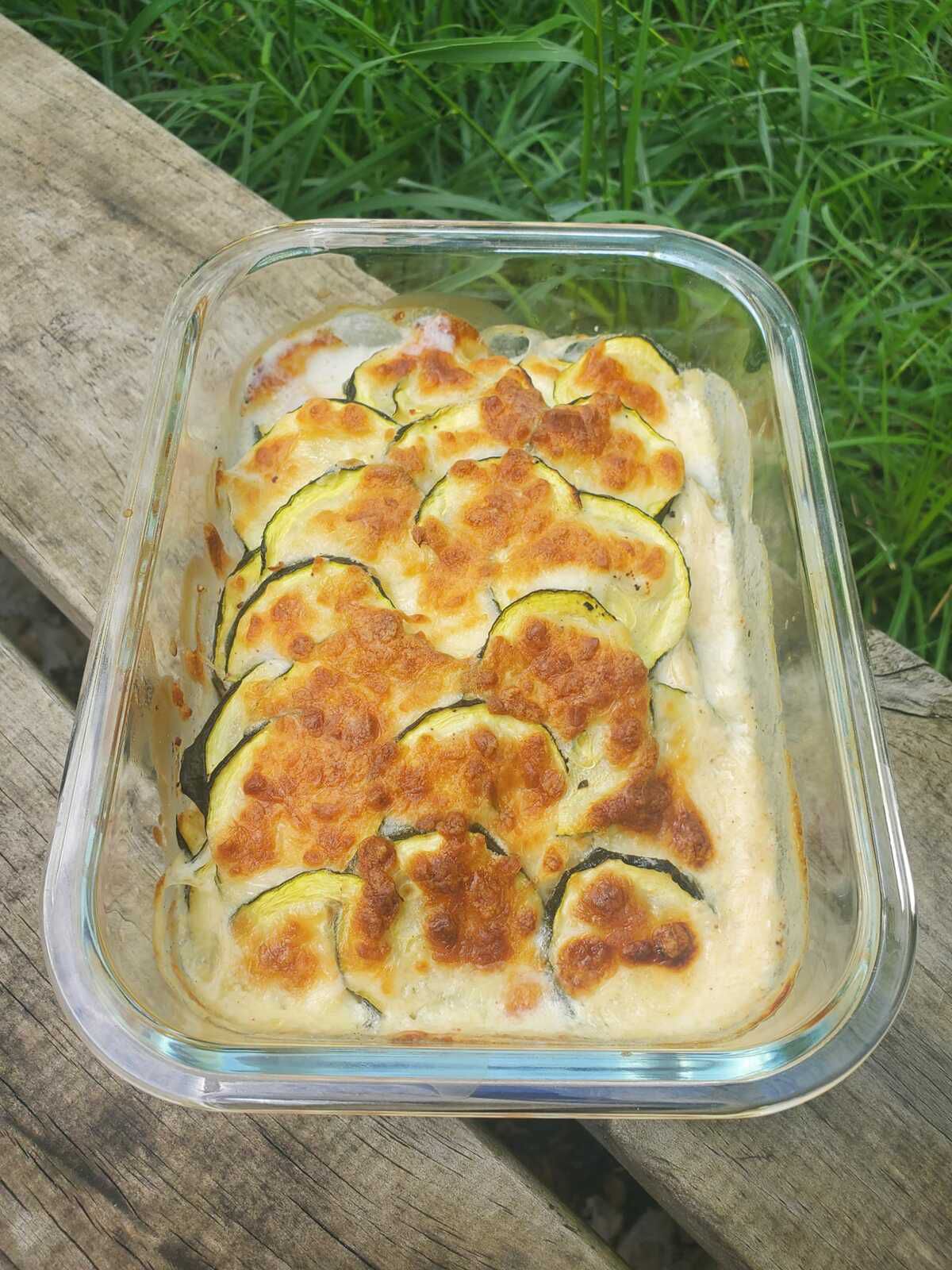 Gratin de courgettes aux lardons au Thermomix