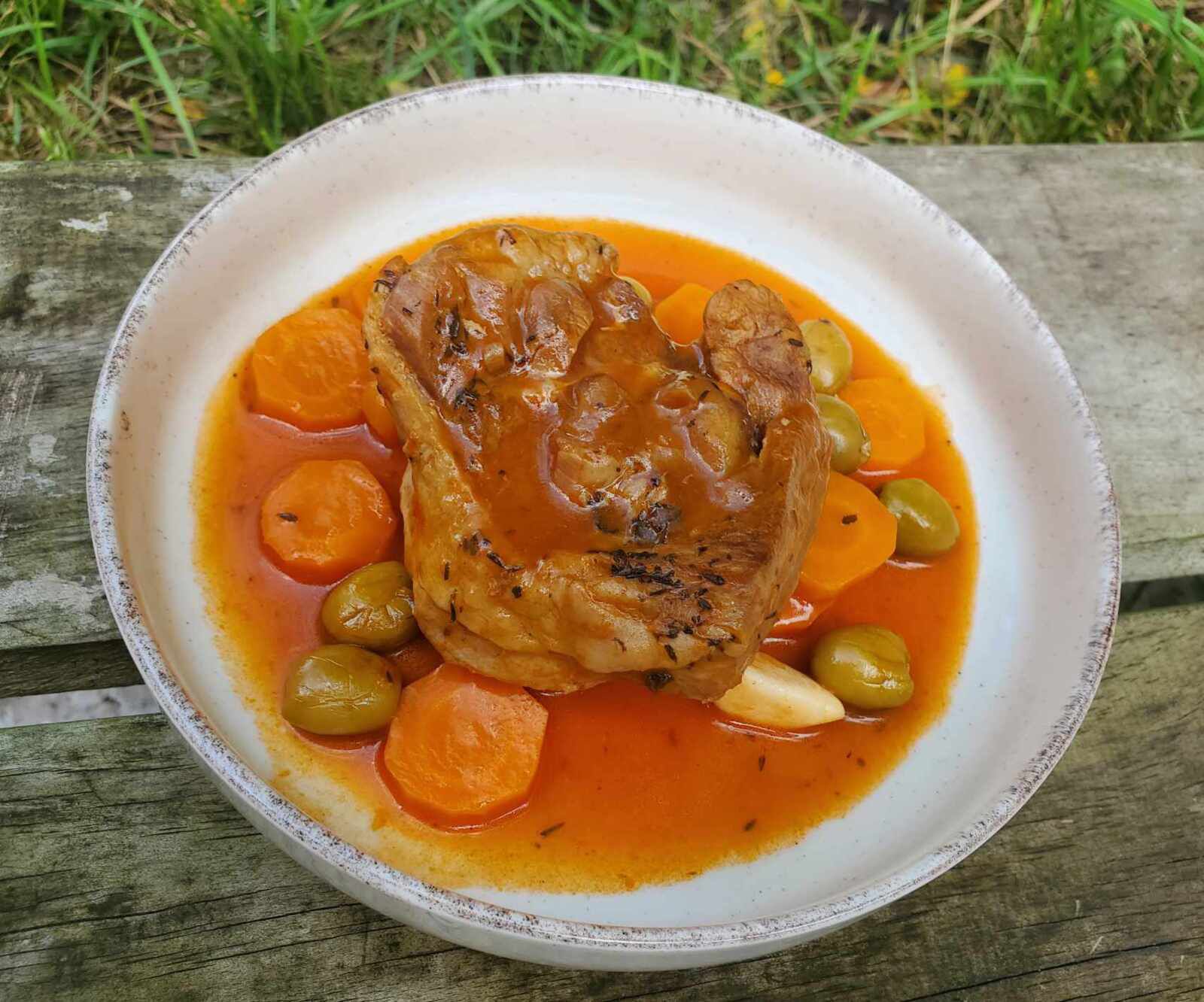 Osso bucco de dinde aux olives et carottes au Cookéo