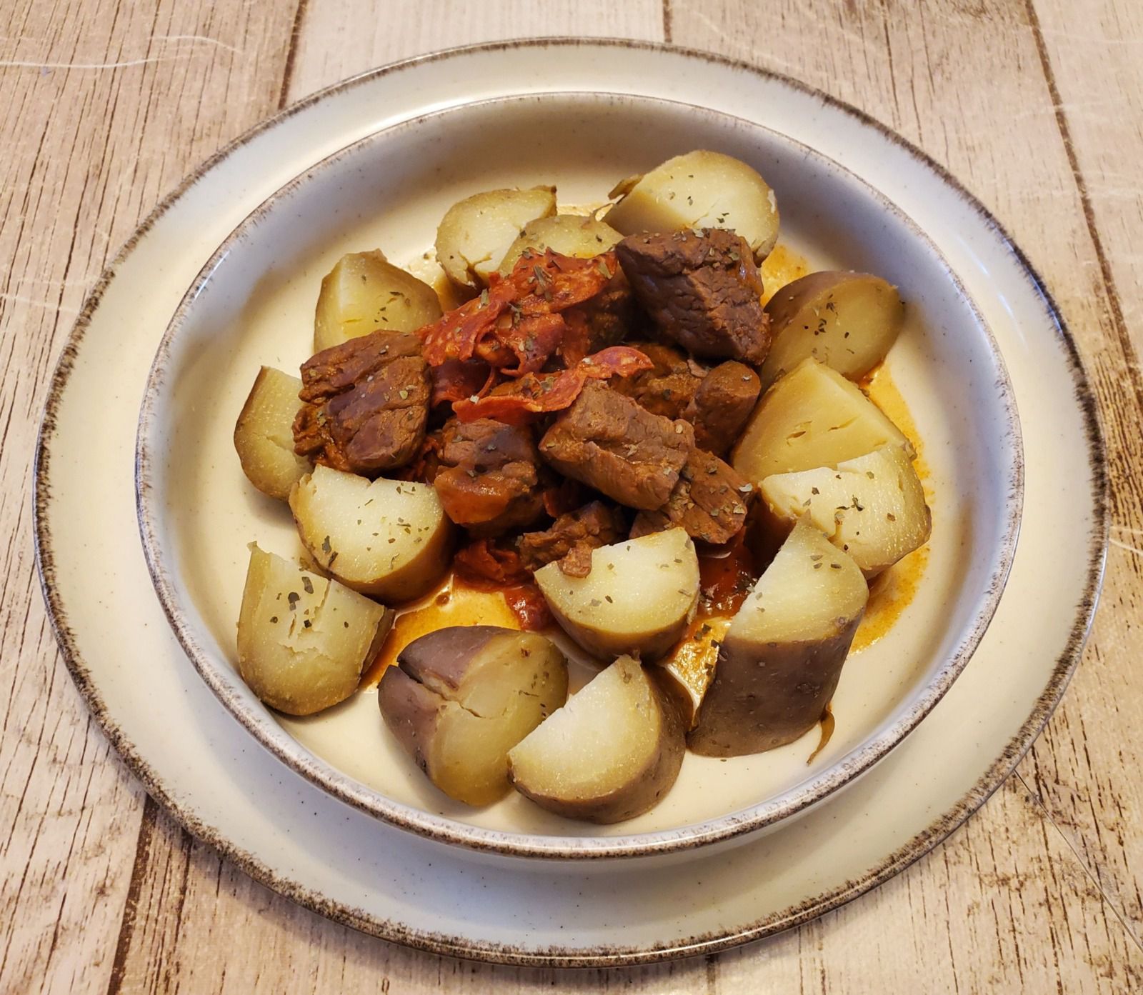 Bœuf bourguignon chorizo à la tomate au Cookéo