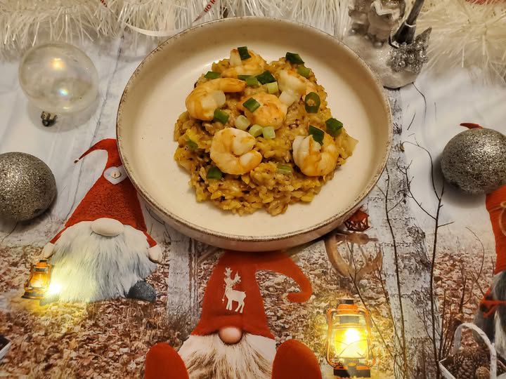 Risotto au safran et gambas au Cookéo