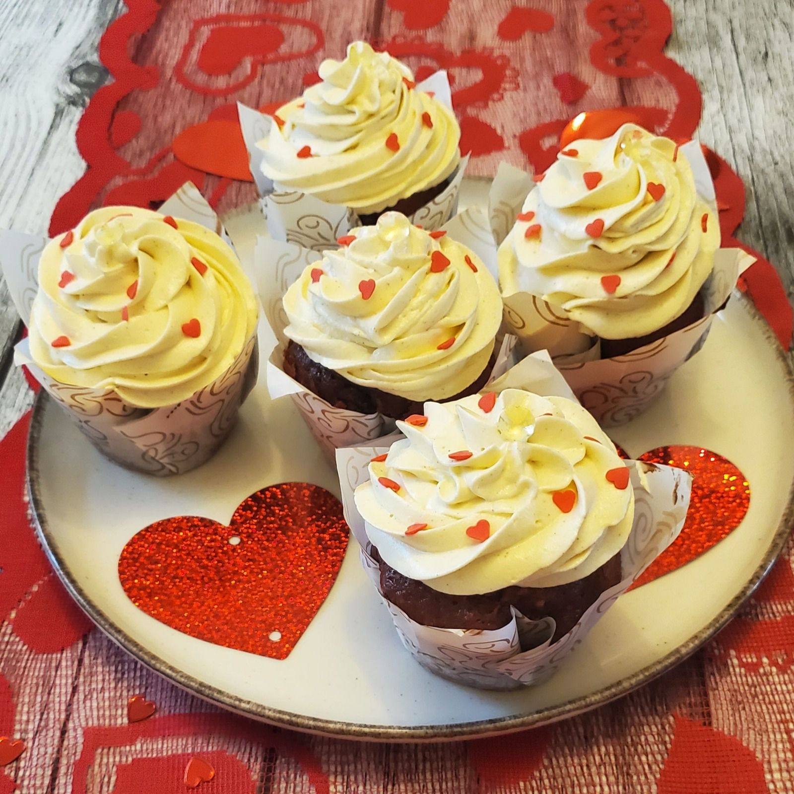 Cupcakes Red Velvet de la Saint-Valentin