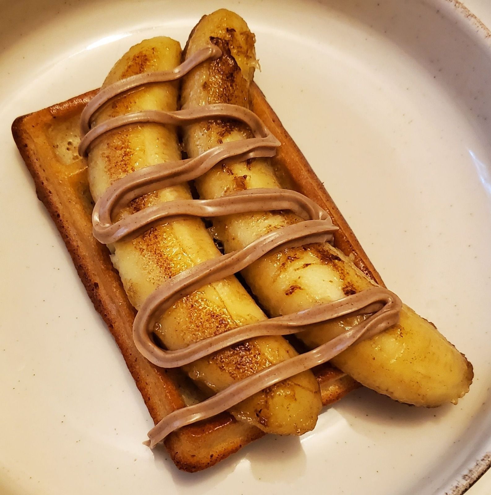 Gaufre banane rôtie