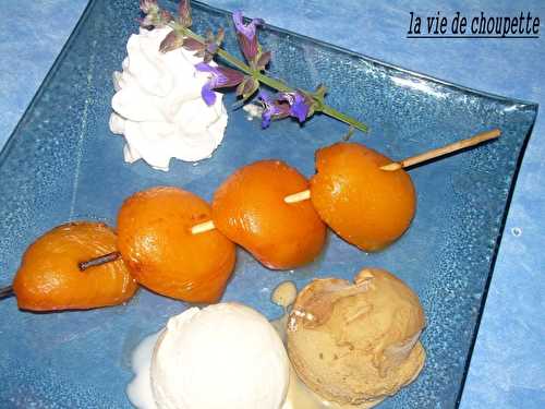 Brochettes d'abricots