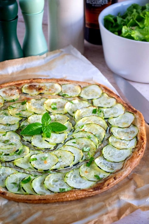 Tarte fine aux courgettes