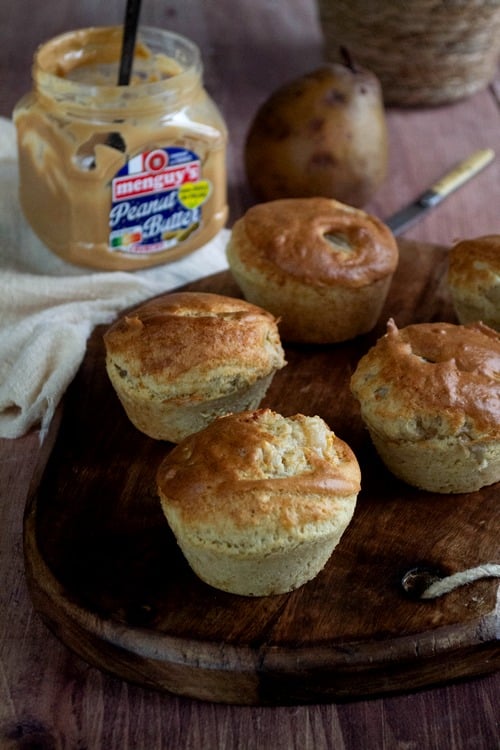 Muffins poire & beurre de cacahuète