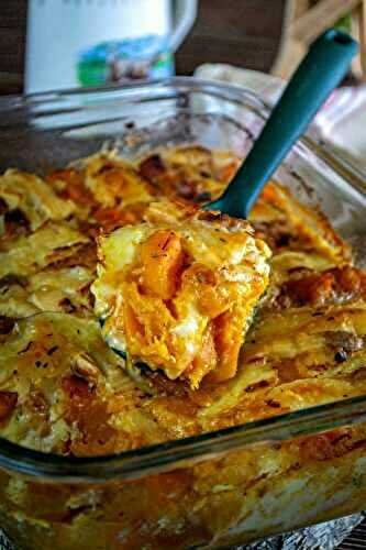 Gratin de butternut et morteau façon tartiflette