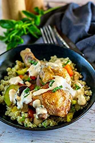 Poulet et légumes au four sauce au paprika fumé