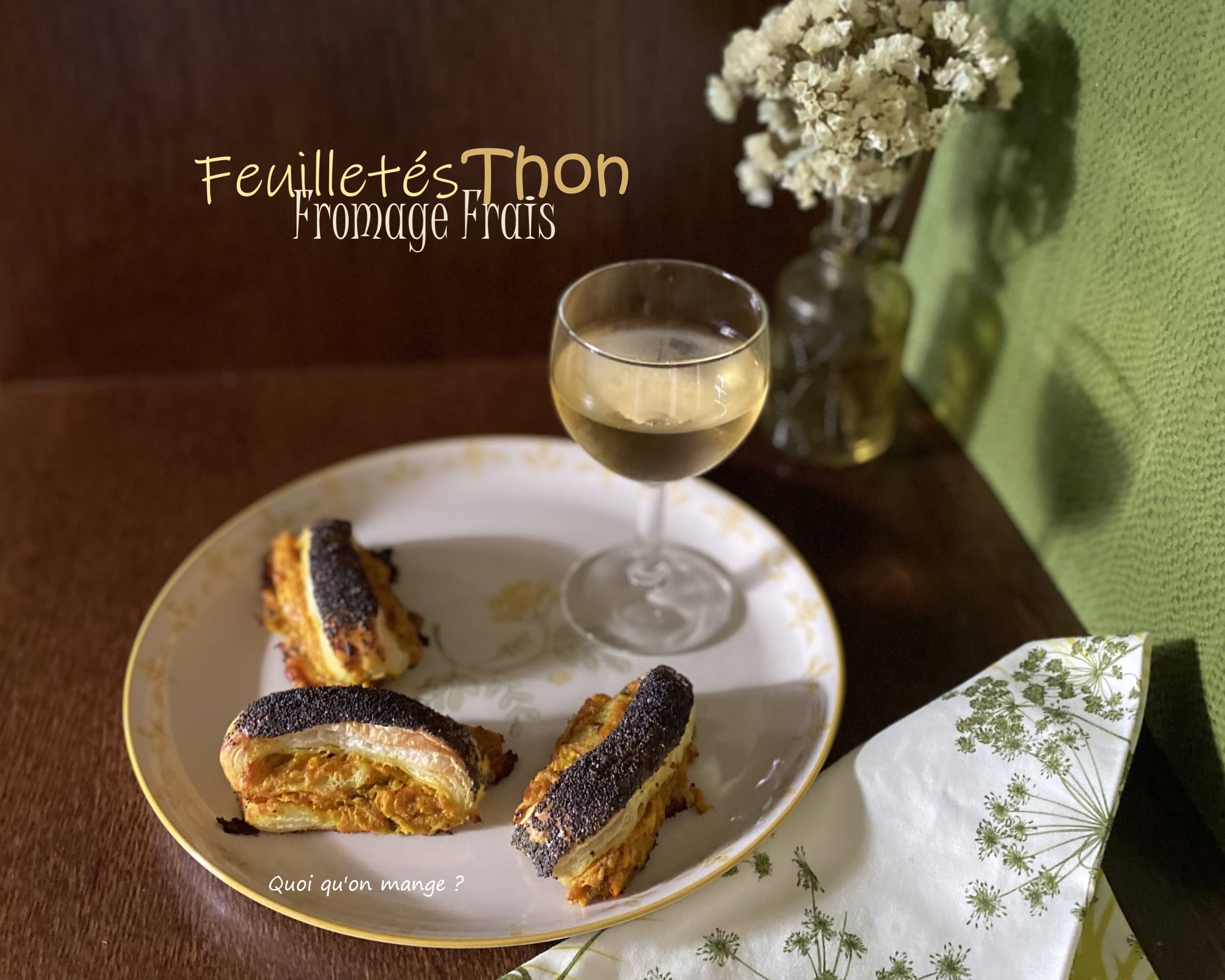 Feuilletés roulés au thon et au fromage frais