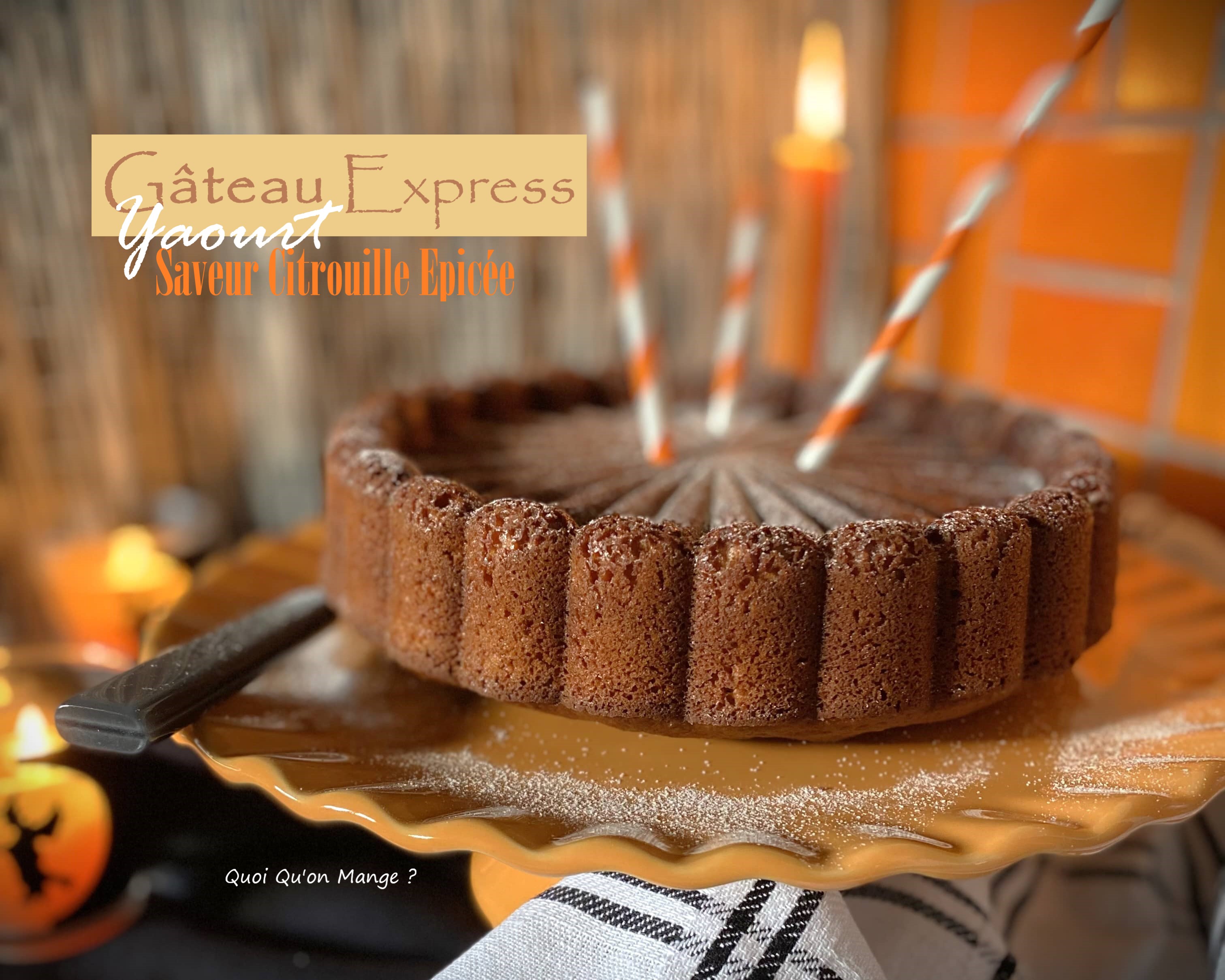 Pour le goûter d’Halloween – Gâteau au yaourt saveur citrouille épicée