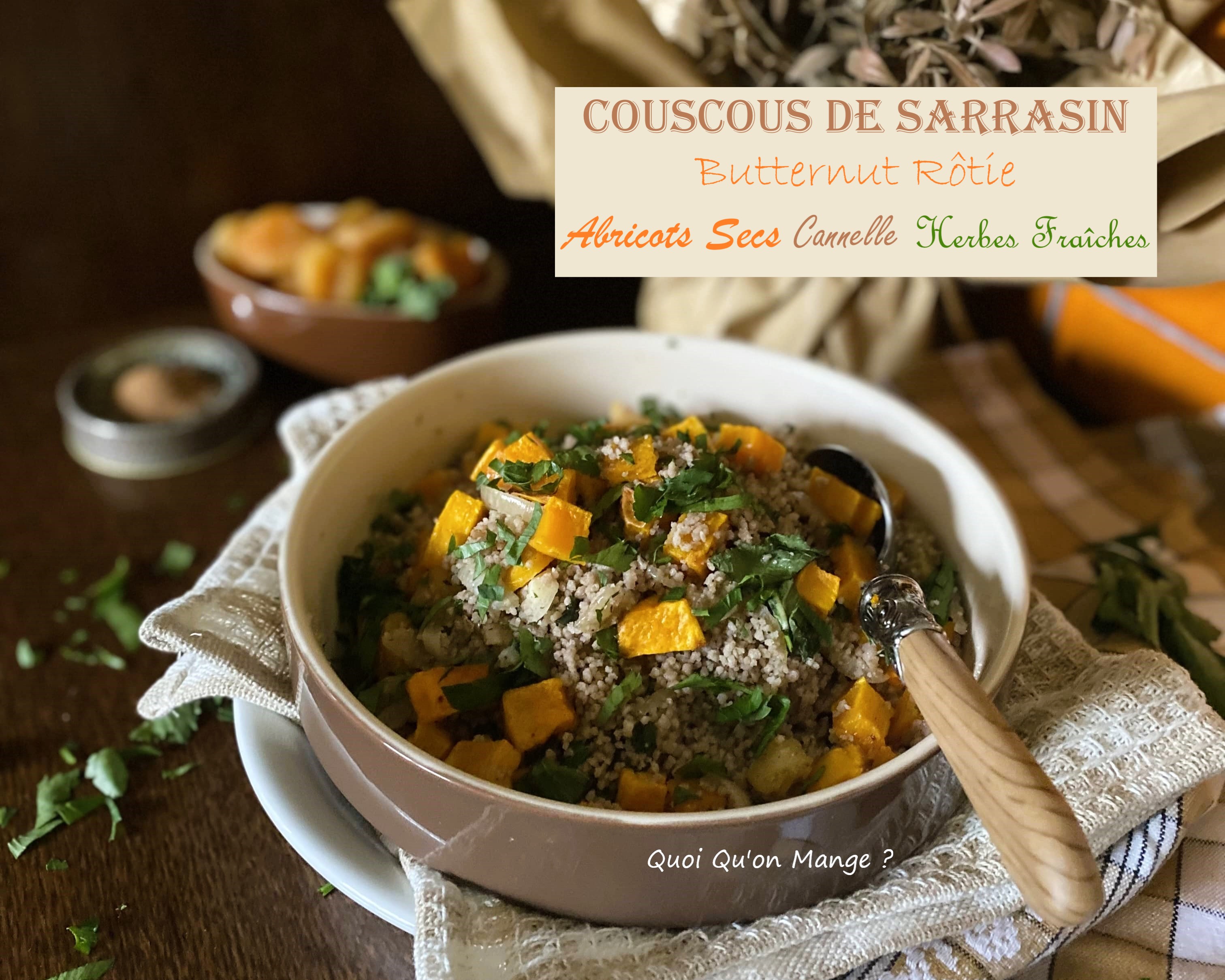 Couscous de sarrasin à la butternut rôtie et aux abricots secs {inspiration Yotam Ottolenghi}