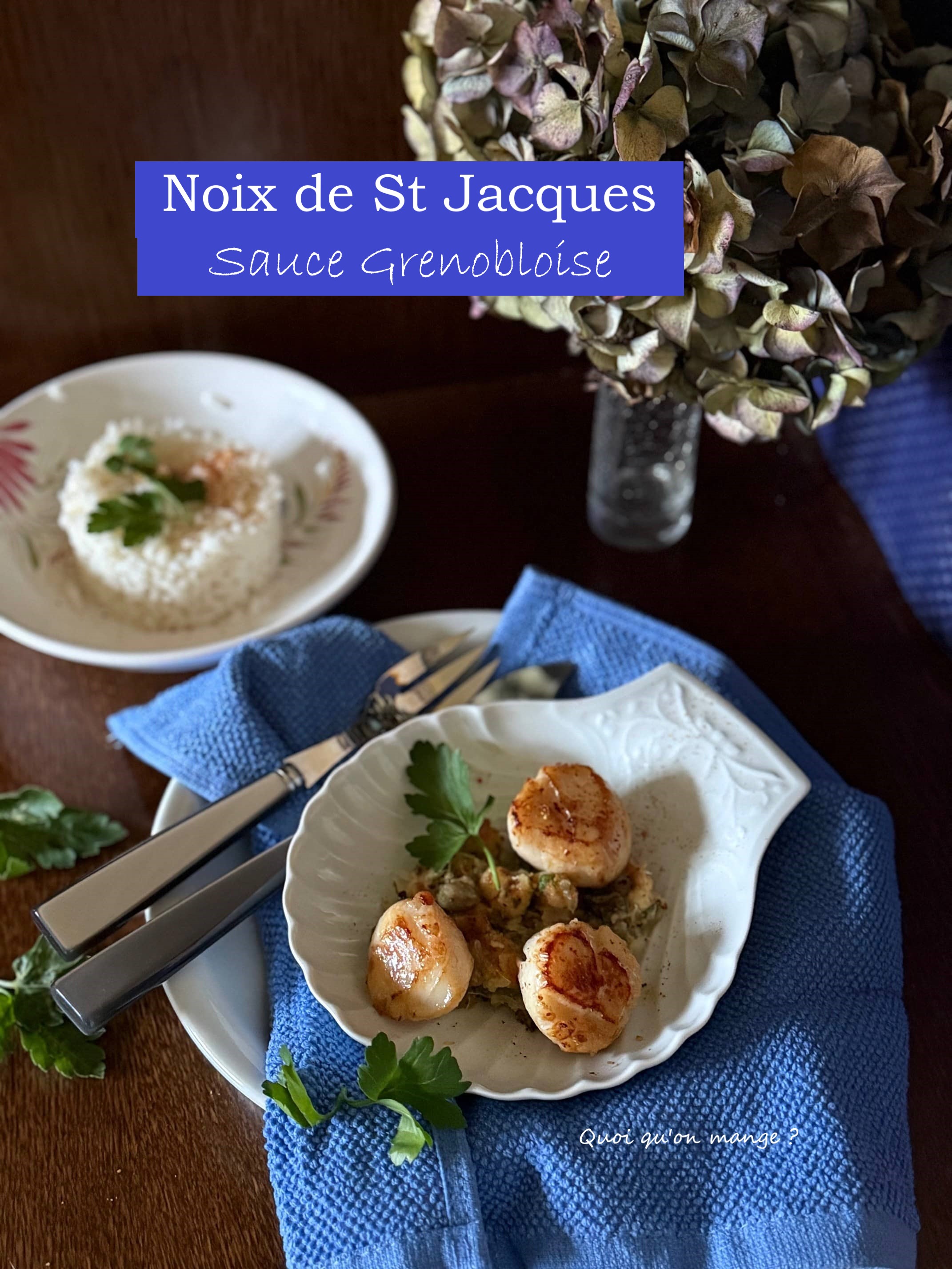 Noix de St Jacques sauce grenobloise {inspiration Hélène Darroze}