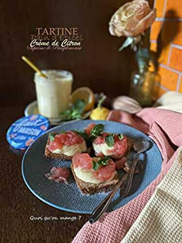 Tartines de Pain d’Epices – Crème au Citron – Suprêmes de Pamplemousse