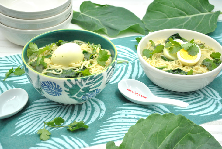 Soupe nouilles au curry caldo verde et oeuf dur