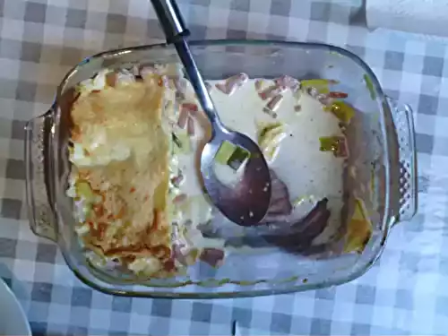 Lasagnes des paresseux de Christine : poireaux - lardons