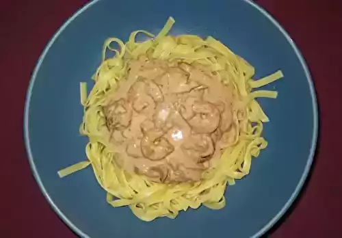 Pâtes aux crevettes et au boursin