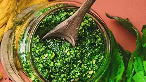 Pesto de fanes de radis