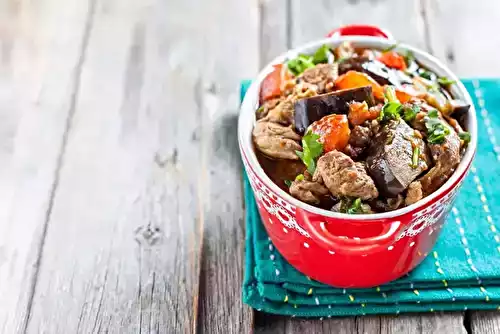 Ragoût de porc, aubergines et pommes de terre