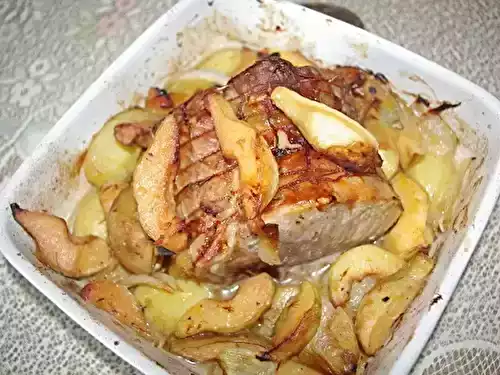 Rôti d'automne de porc aux coings