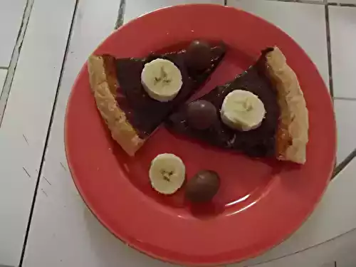 Tarte compote de bananes et chocolat