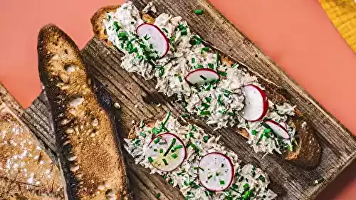 Tartine de rillettes de maquereau citronnées