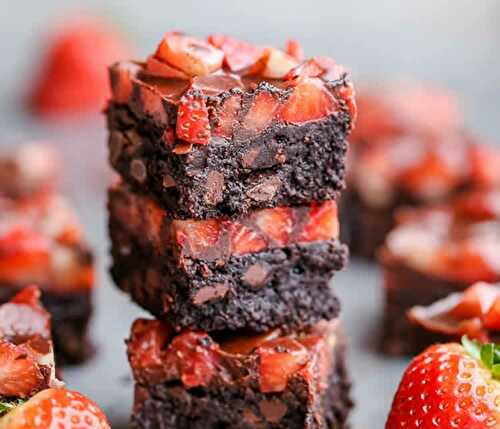 Brownie chocolat et fraises - pour votre dessert ou collation.