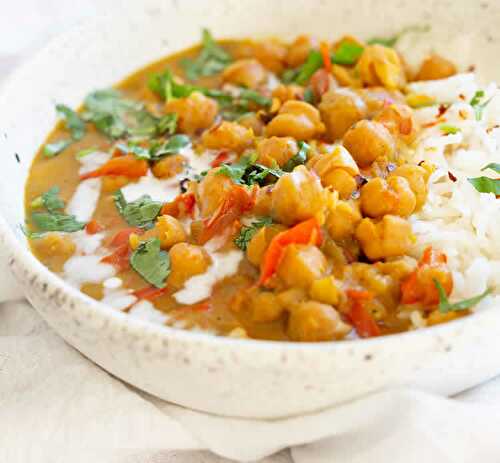 Curry de pois chiches au cookeo - votre plat de dîner.