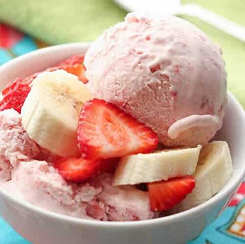 Glace aux fraise et bananes - dessert pour vos enfants.