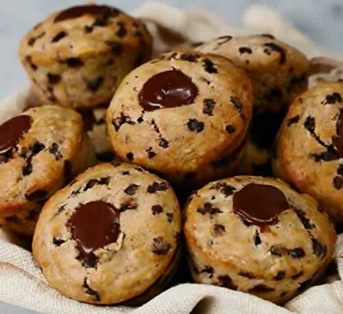 Muffins à la banane et au chocolat - recette gâteau.