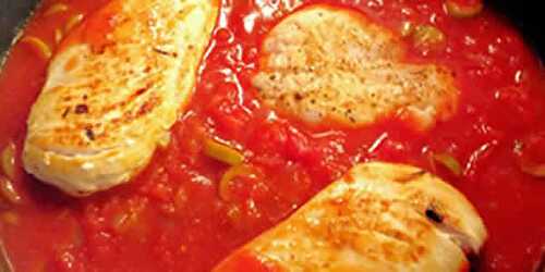 Ragout de poulet tomates avec mijoteuse - recette facile.