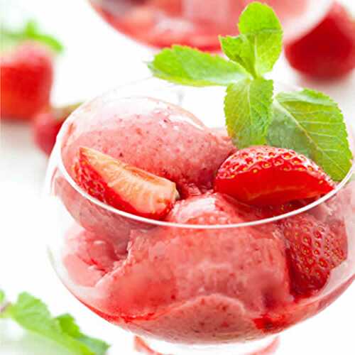 Sorbet fraise à la menthe au thermomix - votre dessert avec le thermomix.