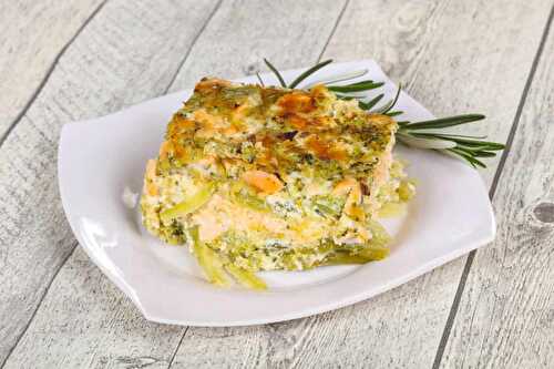 Gratin de brocolis au saumon : recette saine et savoureuse.