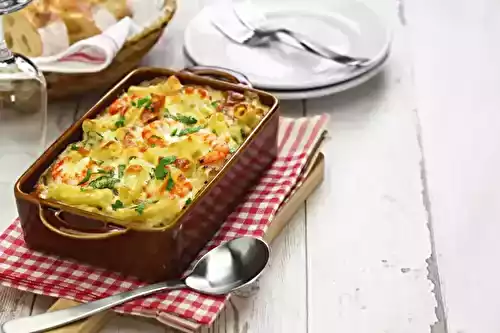 Gratin de pâtes aux crevettes